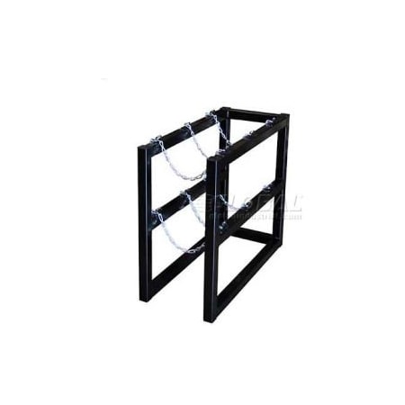 Justrite Stainless Steel Cylinder Tube Rack, 1 Wide x 3 Deep, 16"W x 38"D x 30"H, 3 Cylinder Cap. 35094